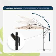 Load image into Gallery viewer, 10ft Patio Umbrella with Crank, Offset Design &amp; Cross Bases, Large Outdoor Shade