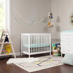 Convertible Mini Crib 4-in-1 | White & Washed Natural | Greenguard Gold Certified