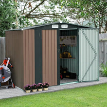 Load image into Gallery viewer, Galvanized Steel Storage Shed, 8&#39; x 6&#39;, Lockable Door, Backyard Tool Shed