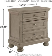 Load image into Gallery viewer, Signature Modern Traditional 2 Drawer Nightstand, Light Gray Bedroom Furniture