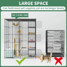 Load image into Gallery viewer, Large Cat Cage Indoor Metal Wire Kennel Crate for 1-4 Cats, 54&quot;L x 41&quot;W x 69&quot;H, Black