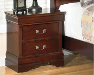 Traditional Dark Brown 2 Drawer Nightstand - Classic Bedroom Furniture