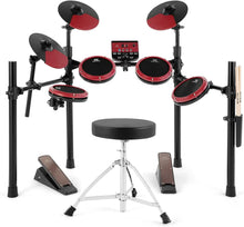 Load image into Gallery viewer, Electronic Drum Set for Beginners, 8&quot; Mesh Pads, 10&quot; Cymbals, Kick Pedal, Stool, Sticks