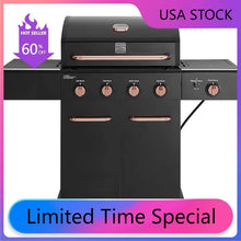 Load image into Gallery viewer, 4 Burner Propane Gas BBQ Grill APG-A40409S0LB-2 Searing Side Burner 52000 BTU