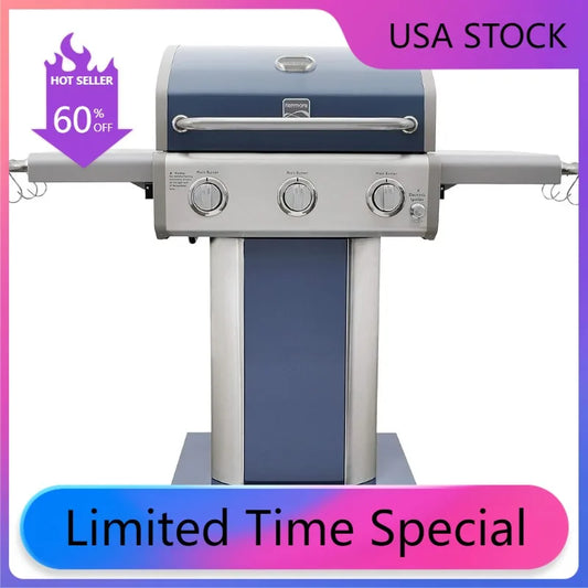 Liquid Propane Barbecue Gas Grill Burner Outdoor BBQ Grill with Folding Sides PG-A4030400LD-AZ