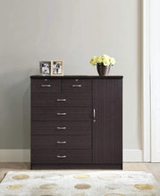 Load image into Gallery viewer, 7-Drawer Cabinet: Chocolate Finish, Big Drawers, Locks, Hanging Rods