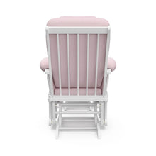 Load image into Gallery viewer, White Pink Blush Swirl Glider &amp; Ottoman | Free Lumbar Pillow, Cleanable Upholstered