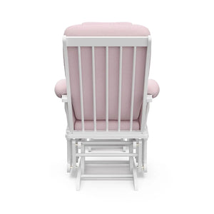 White Pink Blush Swirl Glider & Ottoman | Free Lumbar Pillow, Cleanable Upholstered