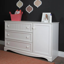 Load image into Gallery viewer, Pure White 3-Drawer Dresser with Door