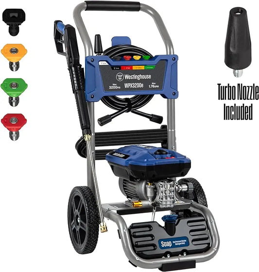 3200 PSI Pressure Washer: Induction Motor, Onboard Soap Tank, High Performance