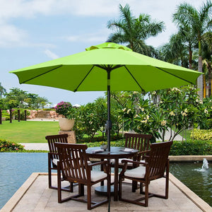 Grass Green 9-Foot Patio Umbrella, Sturdy 8-Rib Design for Outdoor Tables