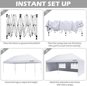 Commercial Canopy Gazebo Tent 10'x20' | Patio Outdoor Shade Shelter