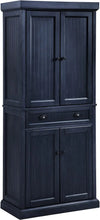 Load image into Gallery viewer, Distressed Navy Furniture Seaside Kitchen Pantry Cabinet