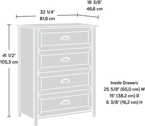 County Line 4 Drawer Chest, Salt Oak Finish