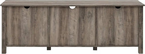 Classic Grey Wash TV Stand - 2 Glass Doors, Fits TVs up to 80 Inches, 70 Inch