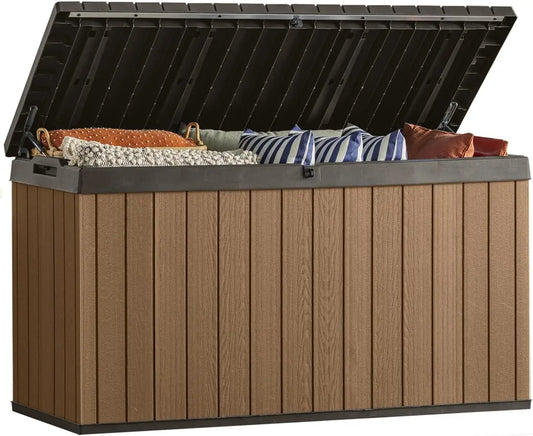 Large 150 Gallon Resin Deck Box - Outdoor Storage for Patio Furniture, Cushions