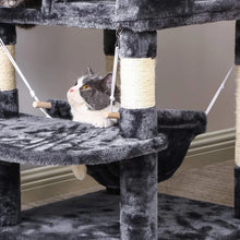 Load image into Gallery viewer, Large 66.3 Inch Cat Tower Multi-Level with Plush Top Perches Sisal Scratching Post Play House