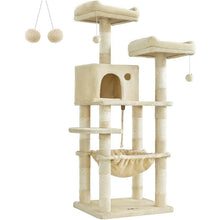 Load image into Gallery viewer, Cat Condo Cat Tower 56.3-Inch with Scratching Posts Hammock Plush Perch Light Gray UPCT