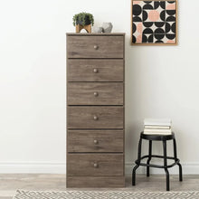 Load image into Gallery viewer, Tall Gray 6-Drawer Chest of Drawers for Bedroom, 16&quot;D x 20&quot;W x 52&quot;H