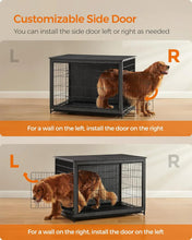 Load image into Gallery viewer, Modern Kennel Side End Table Dog Crate Furniture Double-Door Dog House Ink Black 80 lb