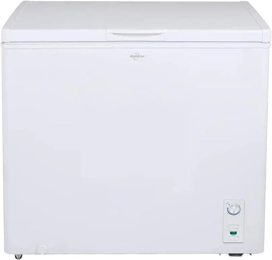Large Chest Freezer, 7.0 cu ft (195L), White, Manual Defrost, Storage Basket, Flat Back