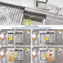 Load image into Gallery viewer, Stainless Steel Kitchen Sink 25 Inch Drop-In Workstation, Double Ledges