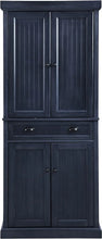 Load image into Gallery viewer, Distressed Navy Furniture Seaside Kitchen Pantry Cabinet