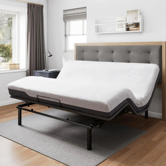 Bed Frames - King Adjustable Bed Base, Wireless Remote, Whisper Quiet Durable Motor