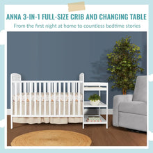 Load image into Gallery viewer, Full-Size White 4-in-1 Crib and Changing Table Combo for Nursery