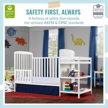 Load image into Gallery viewer, Full-Size White 4-in-1 Crib and Changing Table Combo for Nursery