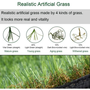 Realistic Artificial Grass - Indoor/Outdoor, Garden, Backyard, Patio, Balcony