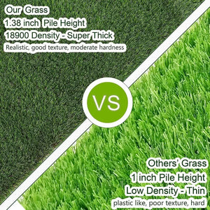 Realistic Artificial Grass - Indoor/Outdoor, Garden, Backyard, Patio, Balcony