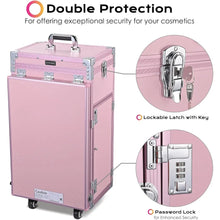 Load image into Gallery viewer, Portable Manicure Nail Table: Foldable Makeup Train Case, Desk Cosmetic Trolley, Travel Storage