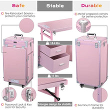 Load image into Gallery viewer, Portable Manicure Nail Table: Foldable Makeup Train Case, Desk Cosmetic Trolley, Travel Storage