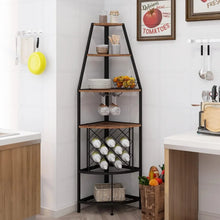 Load image into Gallery viewer, &quot;LED Floor Standing Bar Cabinet - 5-Tier Corner Rack, Wine Storage &amp; Glass Holder