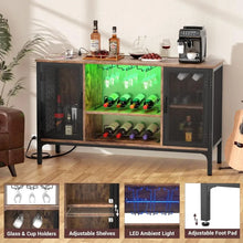 Load image into Gallery viewer, Premium Wine Bar Cabinet - Illuminated Storage &amp; Shelving for Bars &amp; Displays