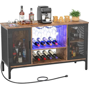 Premium Wine Bar Cabinet - Illuminated Storage & Shelving for Bars & Displays