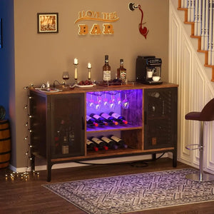 Premium Wine Bar Cabinet - Illuminated Storage & Shelving for Bars & Displays