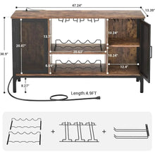 Load image into Gallery viewer, Premium Wine Bar Cabinet - Illuminated Storage &amp; Shelving for Bars &amp; Displays