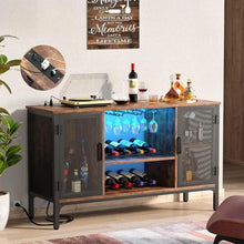 Load image into Gallery viewer, Premium Wine Bar Cabinet - Illuminated Storage &amp; Shelving for Bars &amp; Displays