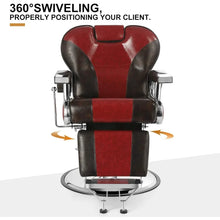 Load image into Gallery viewer, &quot;Heavy Duty Barber Chair – Hydraulic Reclining Salon Styling Chair, Shampoo Ready