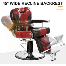 Load image into Gallery viewer, &quot;Heavy Duty Barber Chair – Hydraulic Reclining Salon Styling Chair, Shampoo Ready