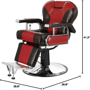 "Heavy Duty Barber Chair – Hydraulic Reclining Salon Styling Chair, Shampoo Ready