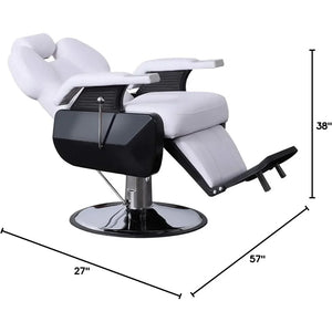 "Heavy Duty Reclining Barber Chair – Multifunctional Hydraulic Salon Chair