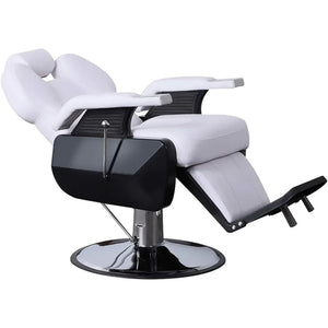 "Heavy Duty Reclining Barber Chair – Multifunctional Hydraulic Salon Chair