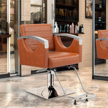 Load image into Gallery viewer, &quot;Heavy Duty Barber Chair with Stainless Steel Armrests – 330 lb Capacity, Salon Styling