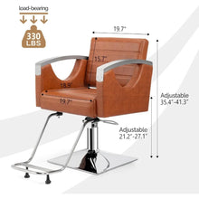 Load image into Gallery viewer, &quot;Heavy Duty Barber Chair with Stainless Steel Armrests – 330 lb Capacity, Salon Styling