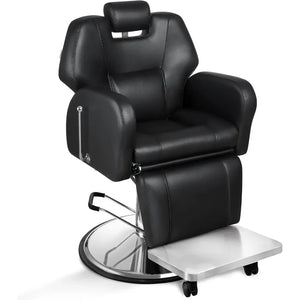 "Heavy Duty Reclining Barber Chair – Multifunctional Hydraulic Salon Chair