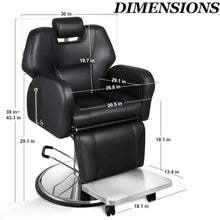 Load image into Gallery viewer, &quot;Heavy Duty Reclining Barber Chair – Multifunctional Hydraulic Salon Chair