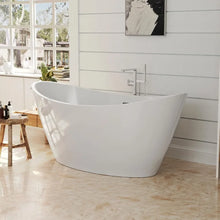 Load image into Gallery viewer, &quot;59-Inch Freestanding Acrylic Bathtub – Deep Soaking Spa Tub with Overflow Drain